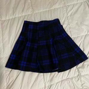 Blue Plaid Skirt